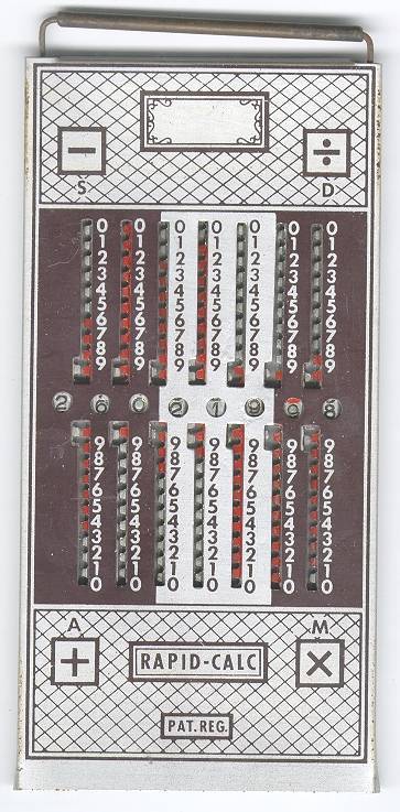 Calculadora mecnica vendida no Brasil por volta de 1960. Clique na imagem para ver mais detalhes.