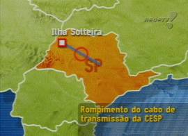 O problema comeou na rede entre Ilha Solteira e Araraquara/SP... (captura de tela - Rede TV!, 22/1/2002, 21H31)