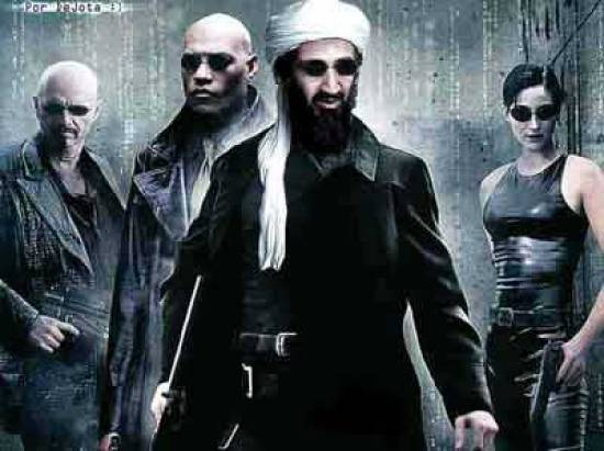 Osama como personagem do filme 'Matrix'