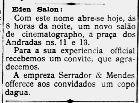 Cronologia dos cinemas santistas