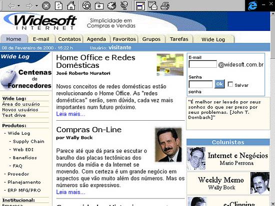 Tela inicial do site da Widesoft Sistemas