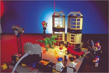 Cena construída com peças Lego e capturada com editor de imagens do Lego Studios