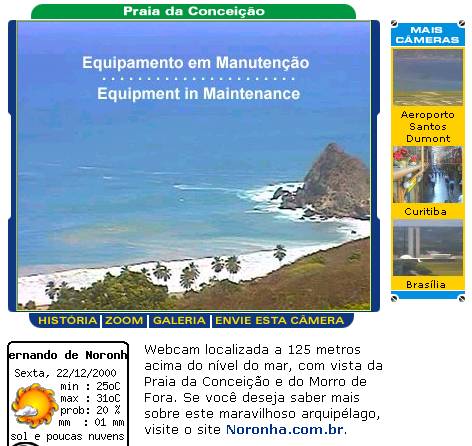 Na tarde de 22/12, a câmera da Praia da Conceição estava em manutenção...