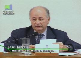 Ministro Jos Jorge, na audincia de 5/6/2001. Imagem: TV Senado