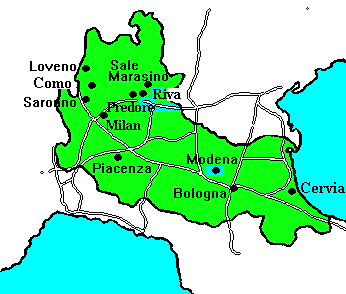 Mapa da Lombardia