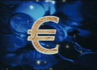 Símbolo do euro, em programa especial da rede de televisão estadunidense CNN