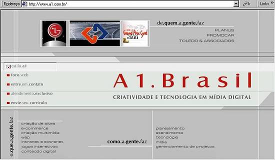 Página da agência A1.Brasil na Web