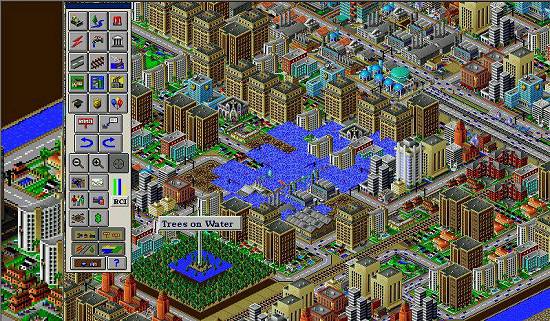 Tela do jogo 'SimCity 2000'