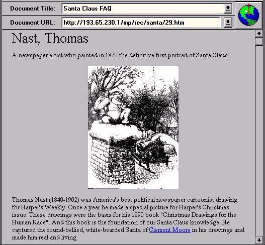 Em 1866, Thomas Nast colocou pela primeira vez Papai Noel em seu trenó, com as renas