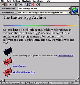Existem muitos endereços sobre Easter Eggs na Internet