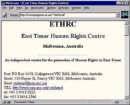 Entidade dos Direitos Humanos, na Austrália - página em 9/7/1996