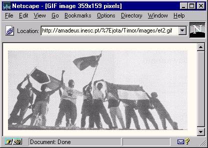 Uma das fotos na Internet, de timorenses, em 9/7/1996