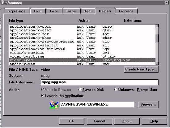 Tela do Netscape 3 para a configurao de plug-ins que no se instalem sozinhos