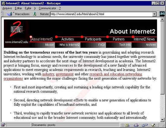 Página Web capturada em 2/1999
