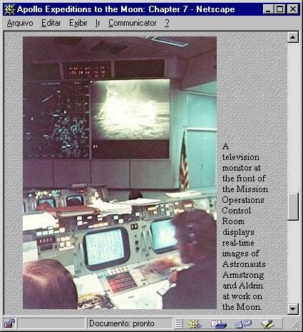 Centro de controle da missão em Houston: homem na Lua (imagem de página especial da Nasa)