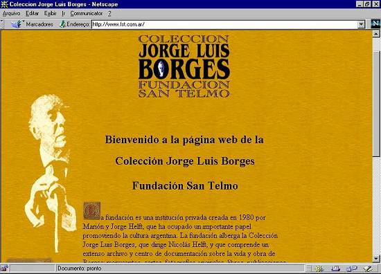 Página argentina com a Coleção Jorge Luis Borges