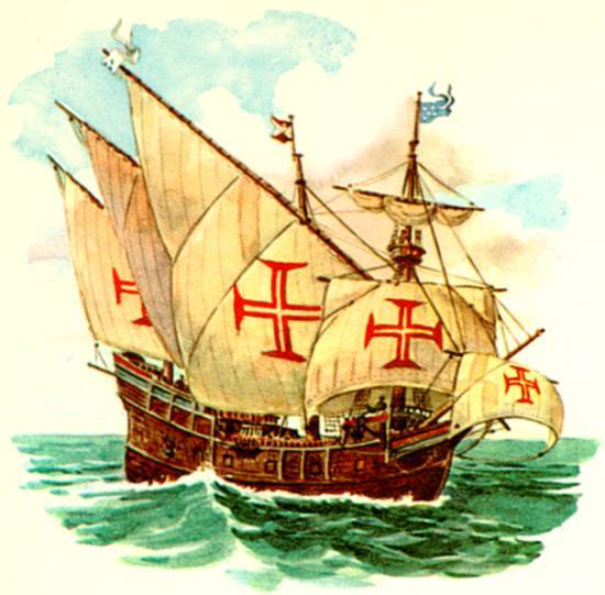 O smbolo da Ordem da Cruz de Cristo era tambm pintado nas velas das naus portuguesas