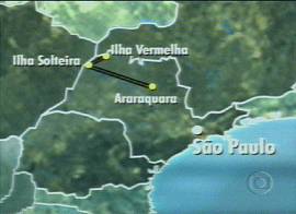 A falha na rede de Itaipu/Araraquara/SP desligou outra rede, até a usina de Ilha Vermelha... (captura de tela - TV Globo, 24/1/2002, 0H49)
