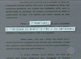 Trecho destacado na deciso do TSE, na matria do 'Jornal da Globo' de 23/8/2002 s 00h22 - Rede Globo de Televiso