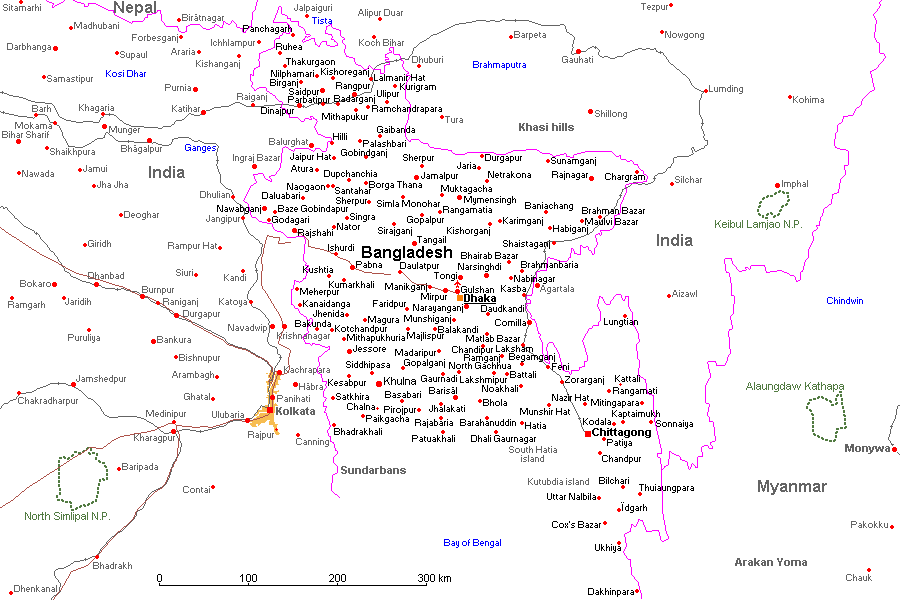 Mapa: Bangladesh (ex/former: Bengala) ©2001 Roy Digital Design - http://Gheos.com