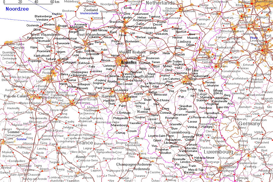 Mapa: Bélgica ©2001 Roy Digital Design - http://Gheos.com