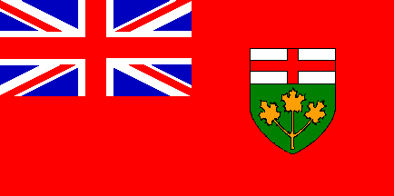 Bandeira/flag: Ontário (Ontario) ©FOTW (Flags Of The World)