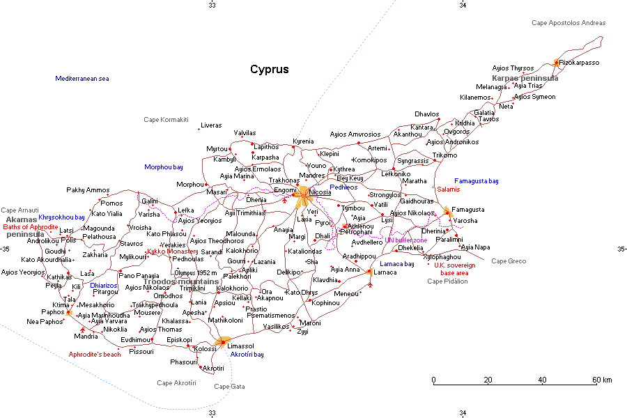 Mapa: Chipre ©2001 Roy Digital Design - http://Gheos.com