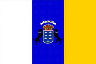 Bandeira/flag: Ilhas Canárias (Espanha) ©FOTW (Flags Of The World)