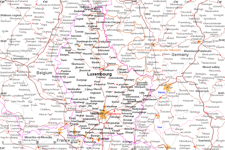 Mapa: Luxemburgo ©2001 Roy Digital Design - http://Gheos.com