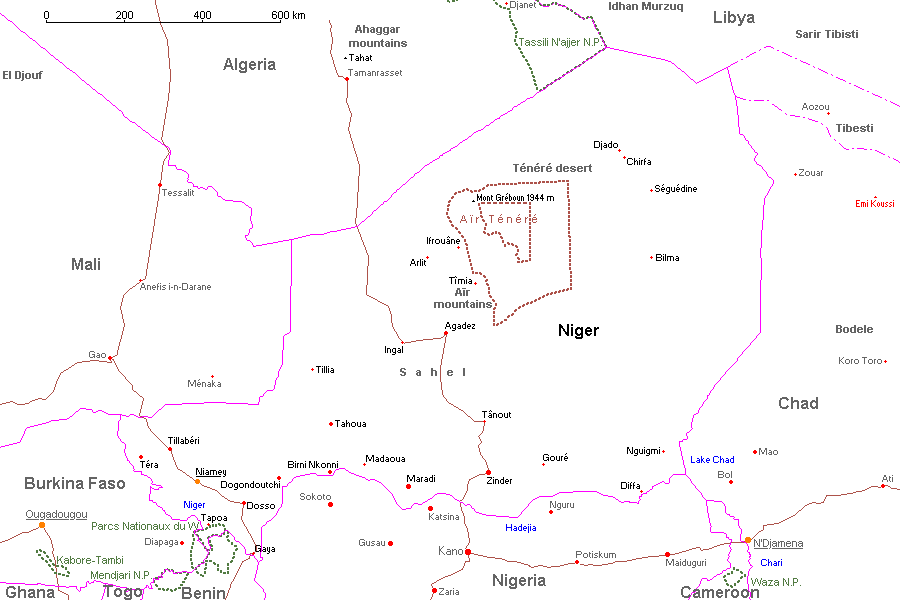 Mapa: Níger ©2001 Roy Digital Design - http://Gheos.com