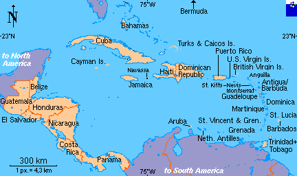 Mapa de Amrica Central e Caribe  FOTW Flags Of The World