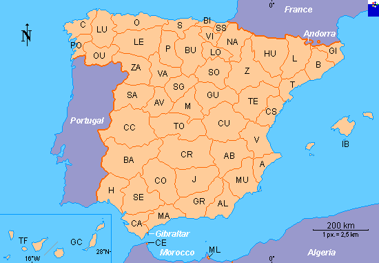 Mapa da Espanha/provncias  FOTW Flags Of The World
