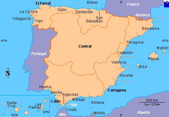 Mapa da Espanha/provncias martimas  FOTW Flags Of The World