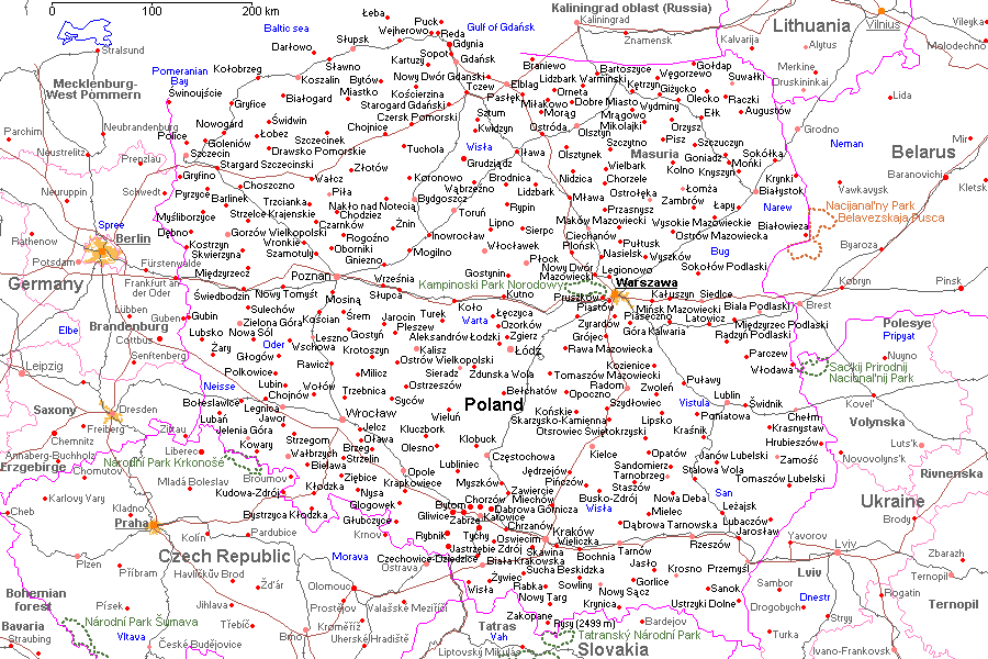 Mapa: Polônia ©2001 Roy Digital Design - http://Gheos.com