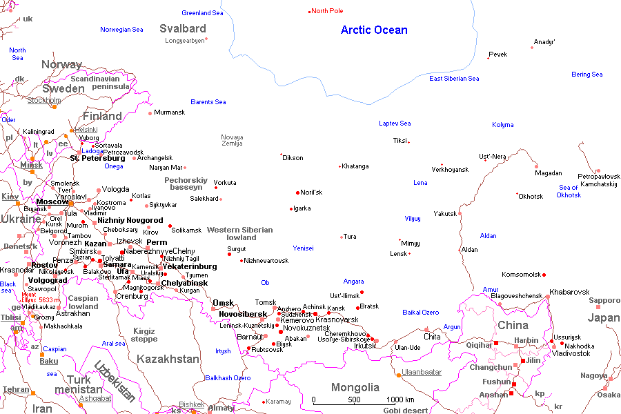 Mapa: Rússia ©2001 Roy Digital Design - http://Gheos.com