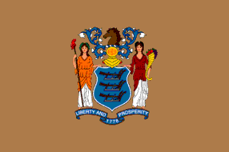 Bandeira/flag: Nova Jérsey (New Jersey) ©FOTW (Flags Of The World)