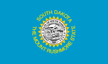 Bandeira/flag: Dakota do Sul (South Dakota) ©FOTW (Flags Of The World)