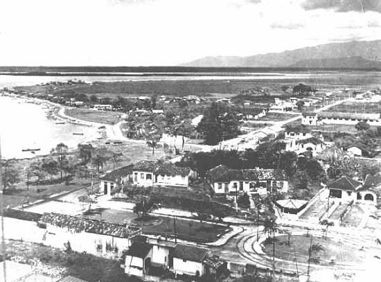 Porto Tumiaru e Av. Capito-mor Aguiar (final da linha do bonde 2), na S.Vicente de 1956