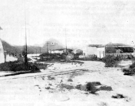 Avenida Capito-mor Aguiar em 1934, vendo-se ao centro a linha do bonde