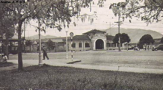 Estação Ana Costa em 1946 (Foto: Carl Heinz Hahmann/acervo A.H.D.B.)